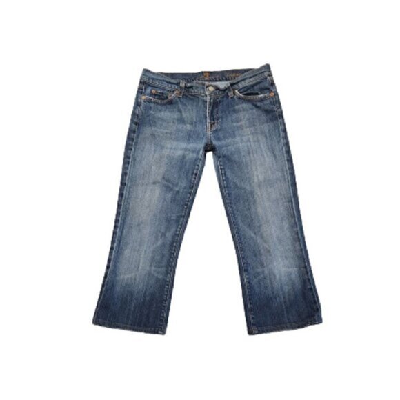 7 For All Mankind Mid-Rise Cropped Bootcut Jeans - Picture 2 of 7